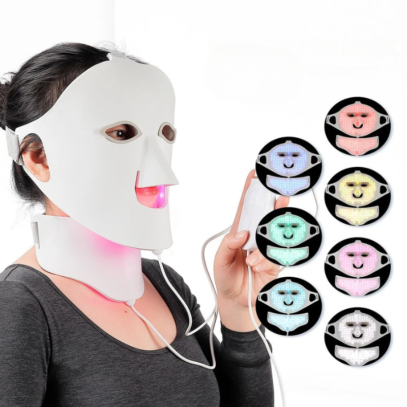 LED Light Therapy Mask Luminex 7 | 7 Colors Light for Face & Neck | 168 LEDs | Skin Rejuvenation with Silicone Comfort