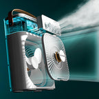 Spray cooling fan with watering can