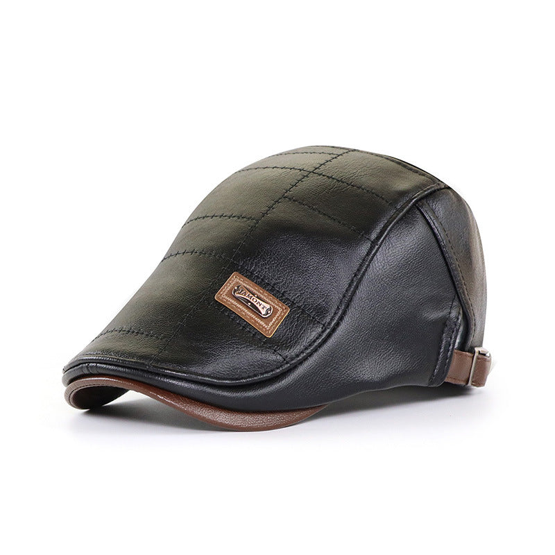New trendy leather beret