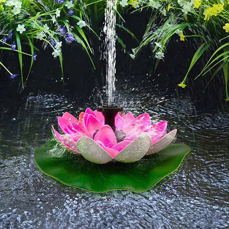 Lotus-shaped solar fountain pond decoration
