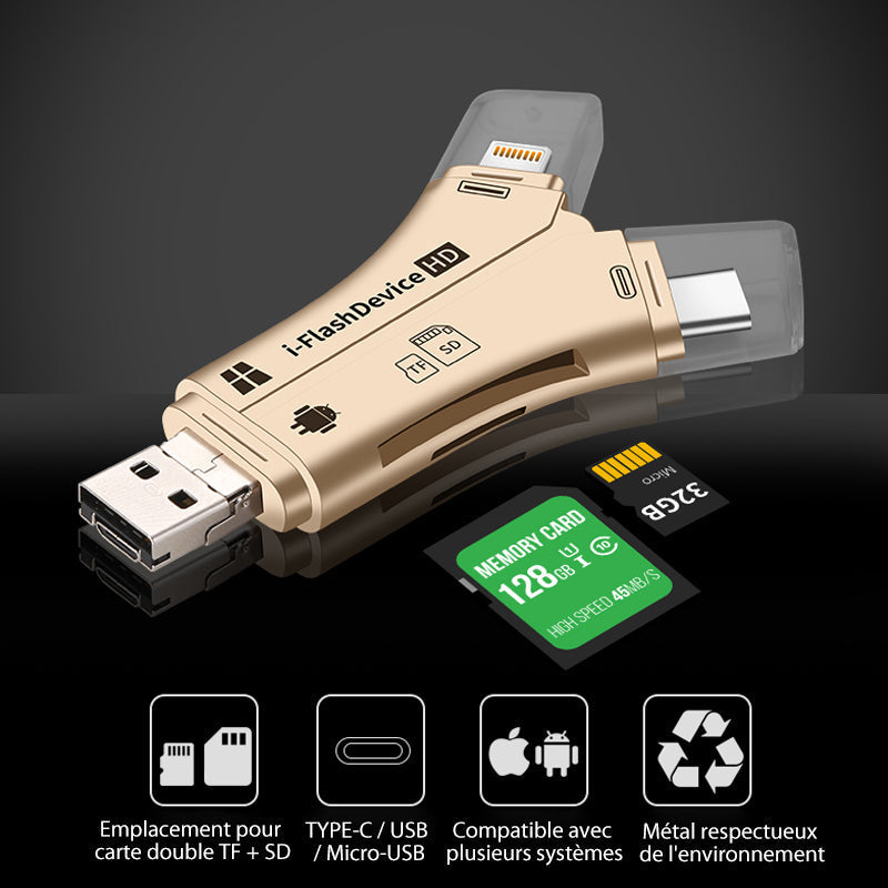 Ciaovie 4 in 1 Smartphone Card Reader