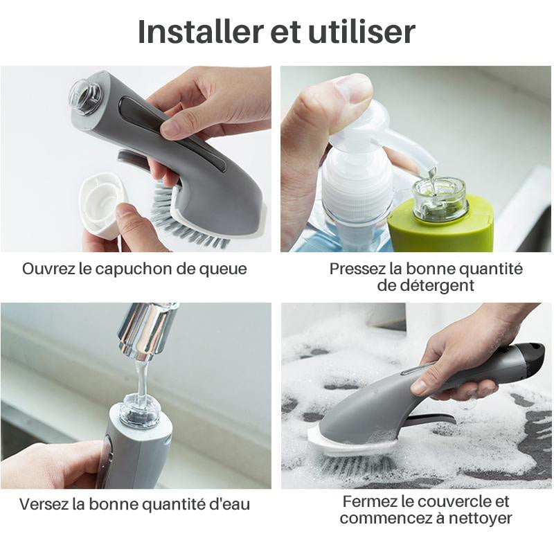 Cleaning brush with long handle