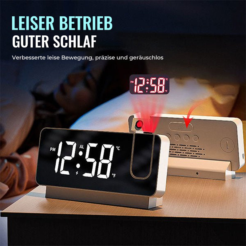 Digital Projection Alarm Clock with 180-Degree Rotatable Projector