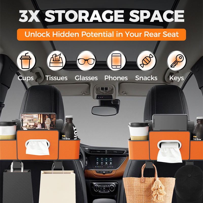 Multifunctional and waterproof car backseat organizer