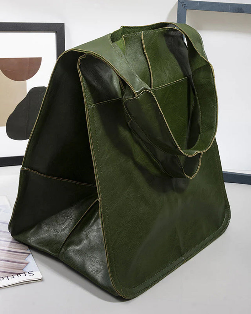 Chic & Sustainable Leather Bag with Large Capacity - Elegant, Versatile Women's Handbag