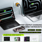 3 in 1 GaN Charger, Scalable 80W MAX fast charger module with Type-C cable and 2 USB ports