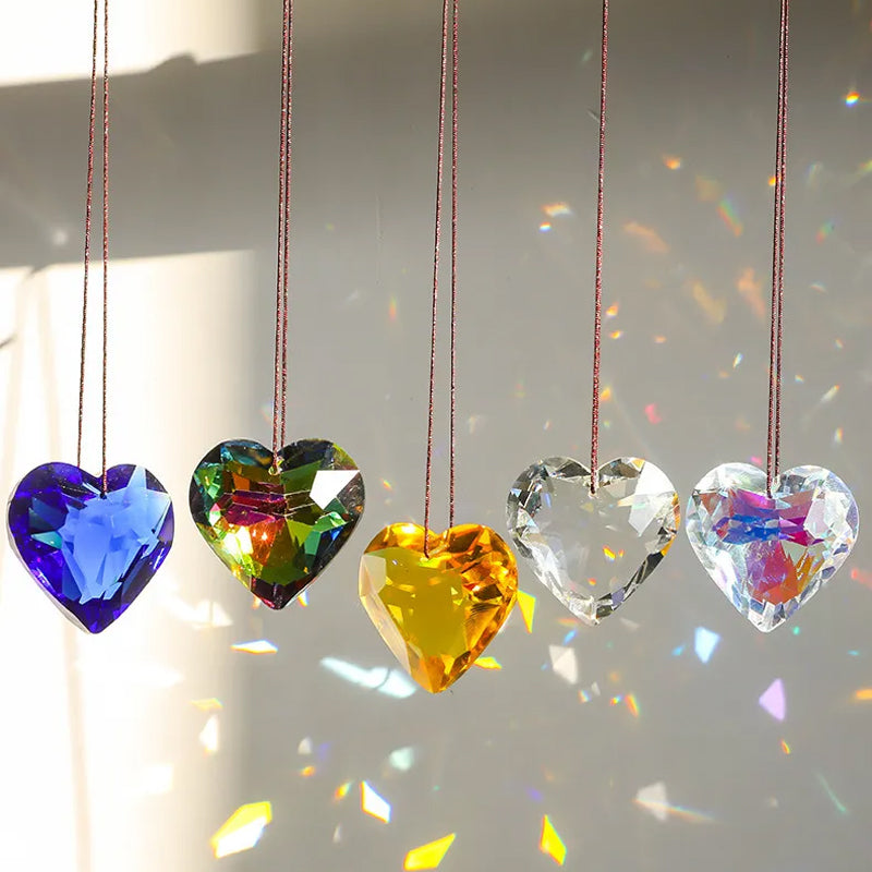 GlimmerHeart Elegant Heart-Shaped Sun Catcher – Enchanting Light Effects for Your Home
