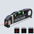 Multipurpose Laser Level Tool with Cross Line Projection and 8-Foot Tape Measure