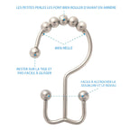 Stainless steel shower curtain hooks (12 pieces)