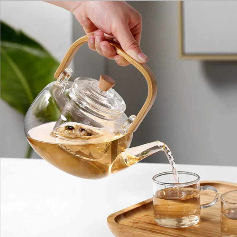 Glass Teapot Heat-Resistant Borosilicate Glass Teapot Boiling Teapot