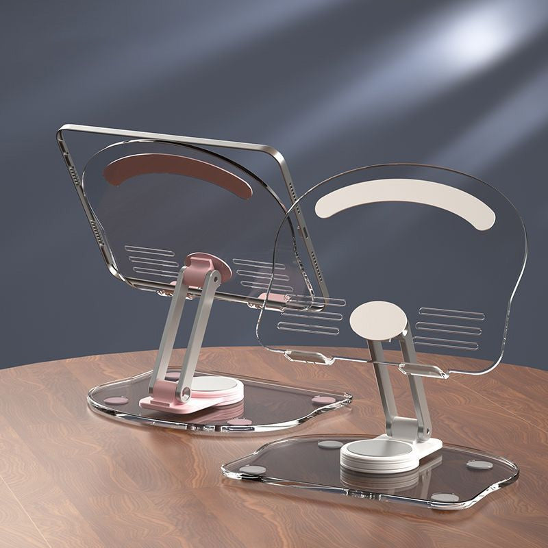 Folding transparent acrylic tablet stand