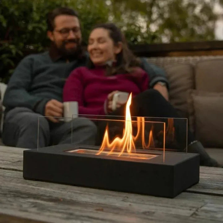 Tabletop fire pit with s’mores maker kit – portable mini fireplace for indoor/outdoor use