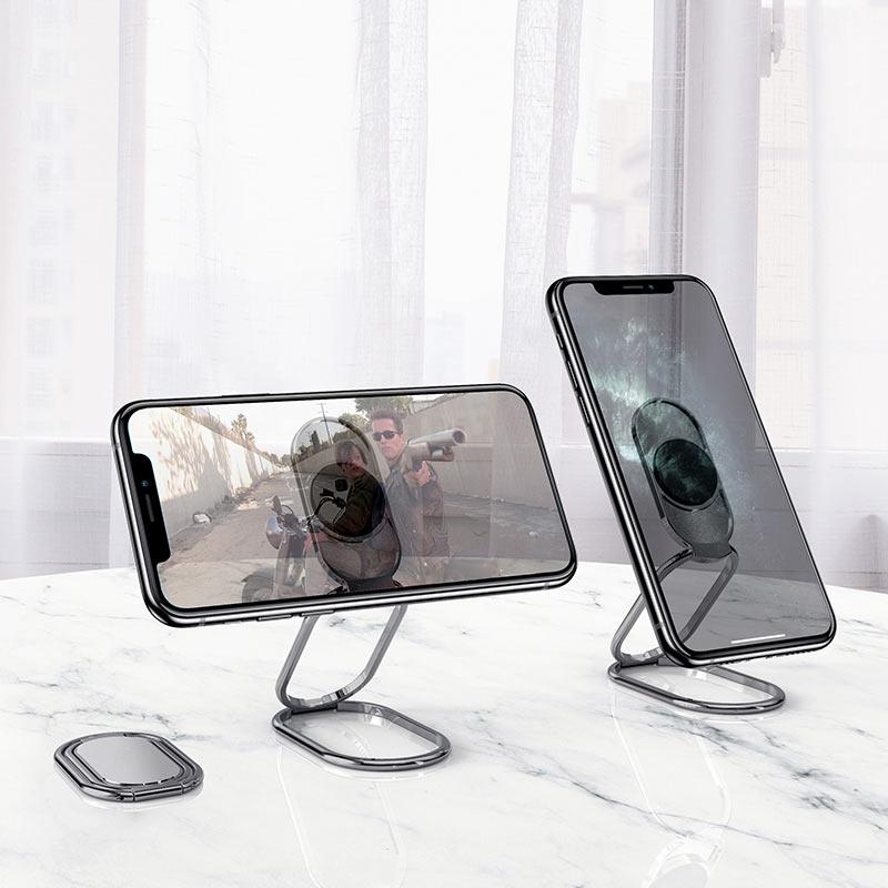 Metallic foldable phone holder
