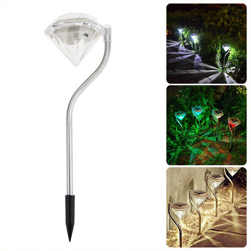 Solar Garden Light in Diamond Shape – LED Lamps for Outdoor Decoration and Lighting