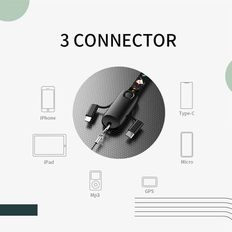 3-in-1 multifunctional data cable lanyard