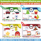 Phonics Flashcards - Learning to read in 20 steps - Digraphs CVC mixtures long vowel sounds