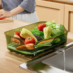 Dish Drying Rack with Drainage System, Detachable Drip Tray and Compact Design