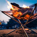 Outdoor foldable fire pit rack