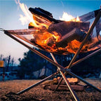 Outdoor foldable fire pit rack