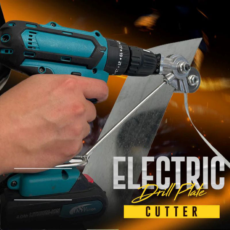 Electric drill plate cutting machine