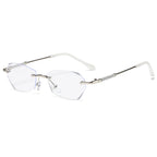 Fashionable rimless anti-blue light reading glasses