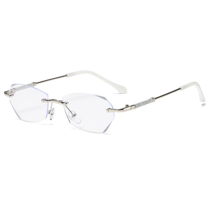 Fashionable rimless anti-blue light reading glasses