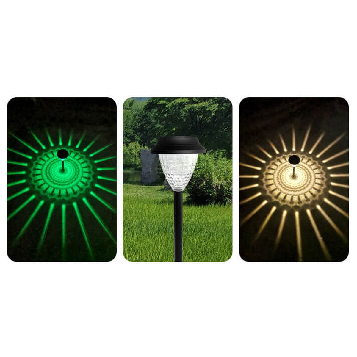Solar waterproof circular divergent light shadow design LED outdoor garden decorative light