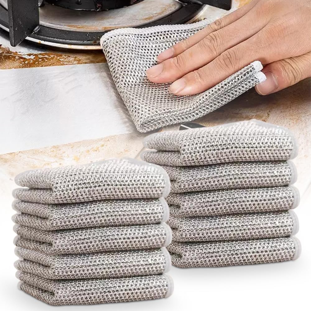 Dishcloth made of silver wire