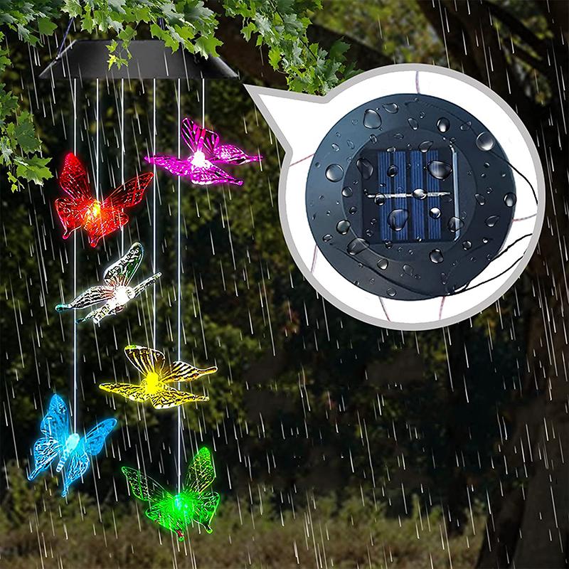 Solar-powered butterfly lights