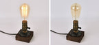 Vintage Industrial Iron Light Bulb 1-Light Table Lamp