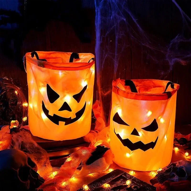 Halloween Treat Bag LED Pumpkin Candy Bucket