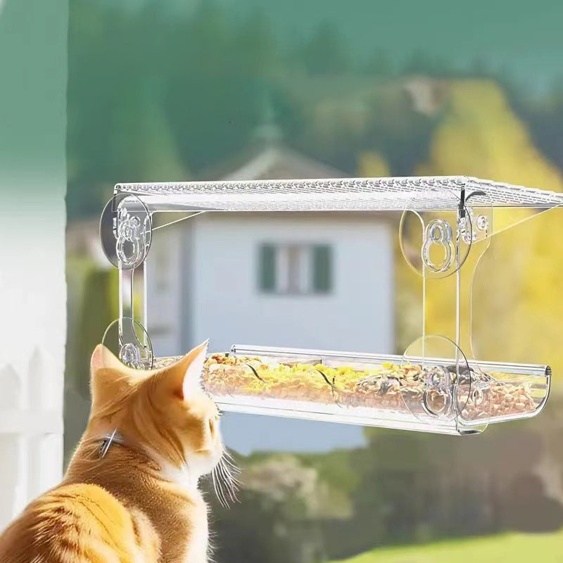 Outdoor Clear-Window-Suction-Cup-Birdhouse