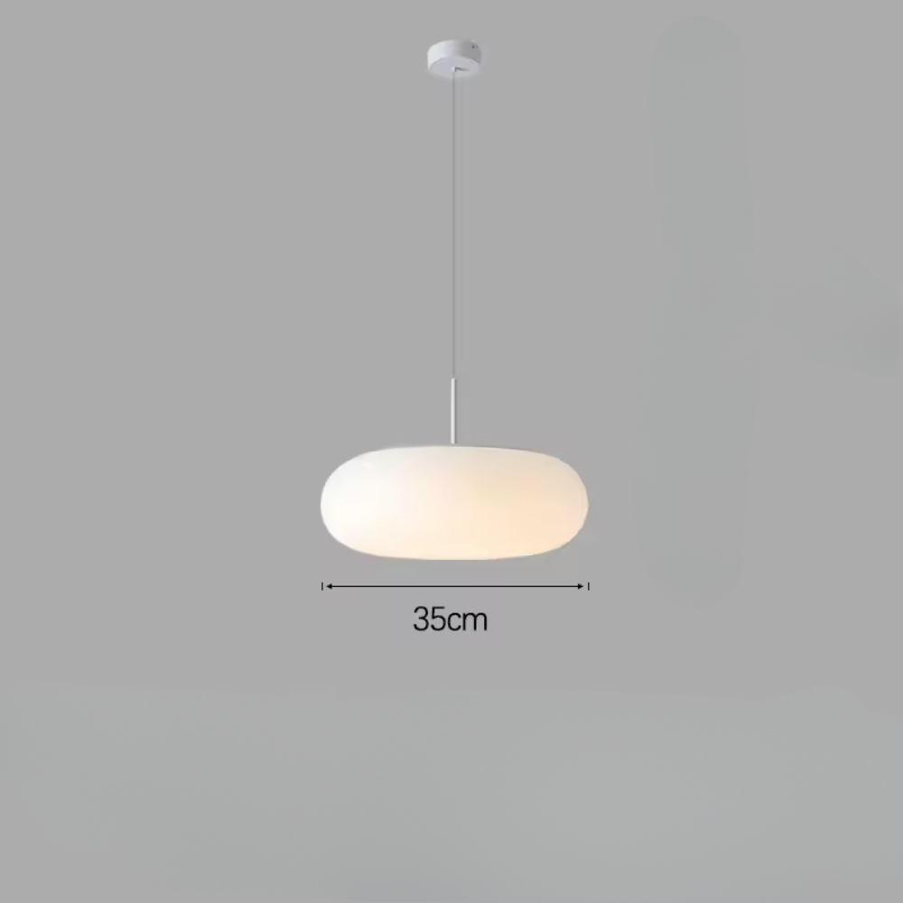 Modern Cream Pendant Lamp in Simple Chandelier Style with Warm LED Lighting