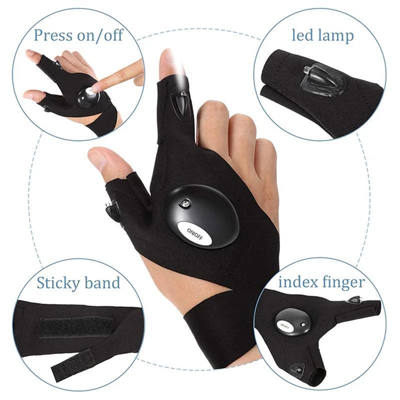 LED gloves with waterproof lights