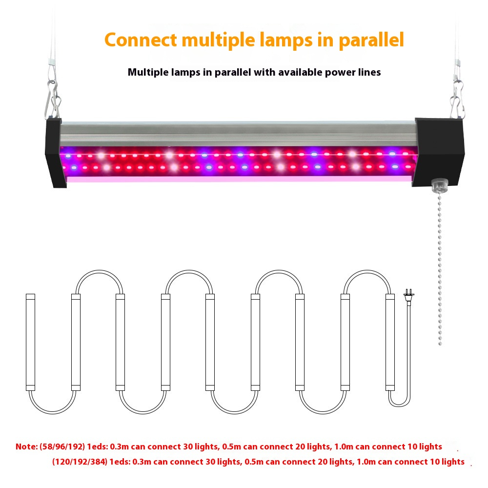 LED plant lamp with full spectrum lighting and pull switch for optimal plant growth