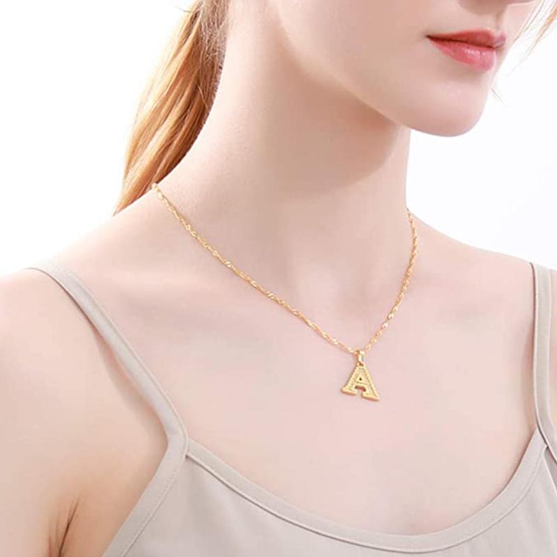 18K gold-plated initial letter necklace