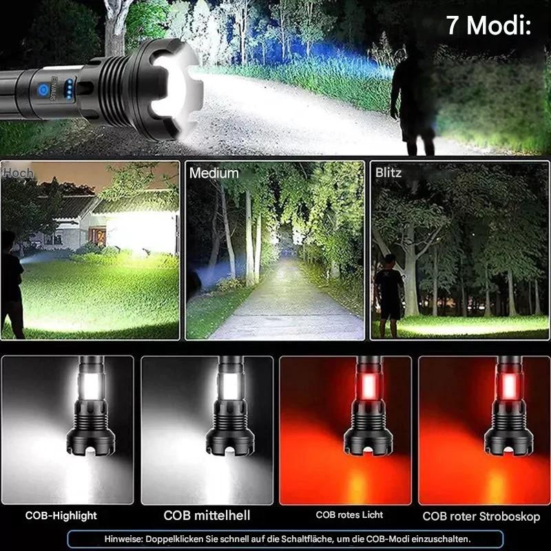 Tactical Flashlight – LED Flashlight with Zoom & Power Bank Function