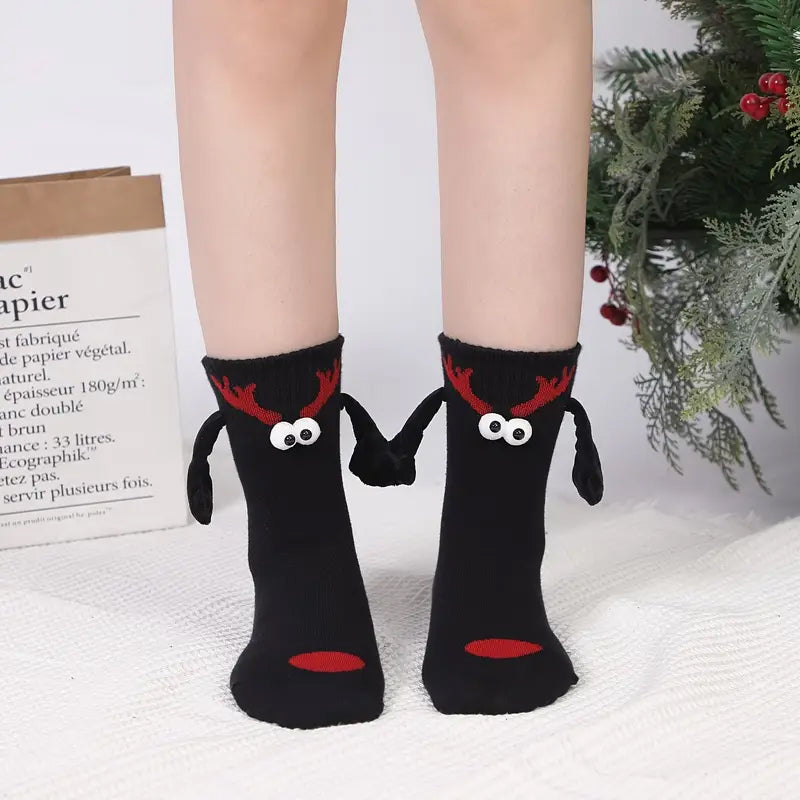 Magnetic Socks Winter Edition Couple Hand in Hand Socks