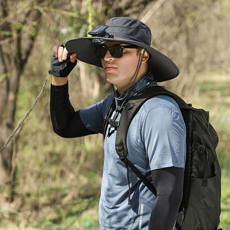 Ultimate Outdoor Sun Hat with Rechargeable LED and Wide Brim