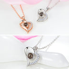 Love Projection Heart Necklace (I love you in 100 languages)