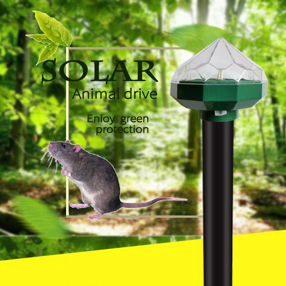 Solar-powered animal repeller for garden and yard – Environmentally friendly protection against mice and rodents