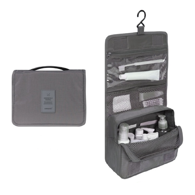TravelEase – Water-repellent cosmetic bag with hook and compartments | Travel toiletry bag