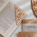 Personalized hand-stitched corner bookmark