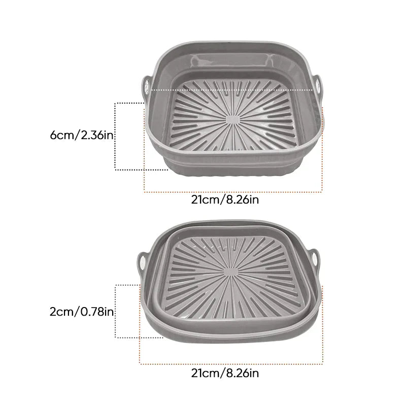 Air Fryer Silicone Grill Pan Reusable Baking Tray