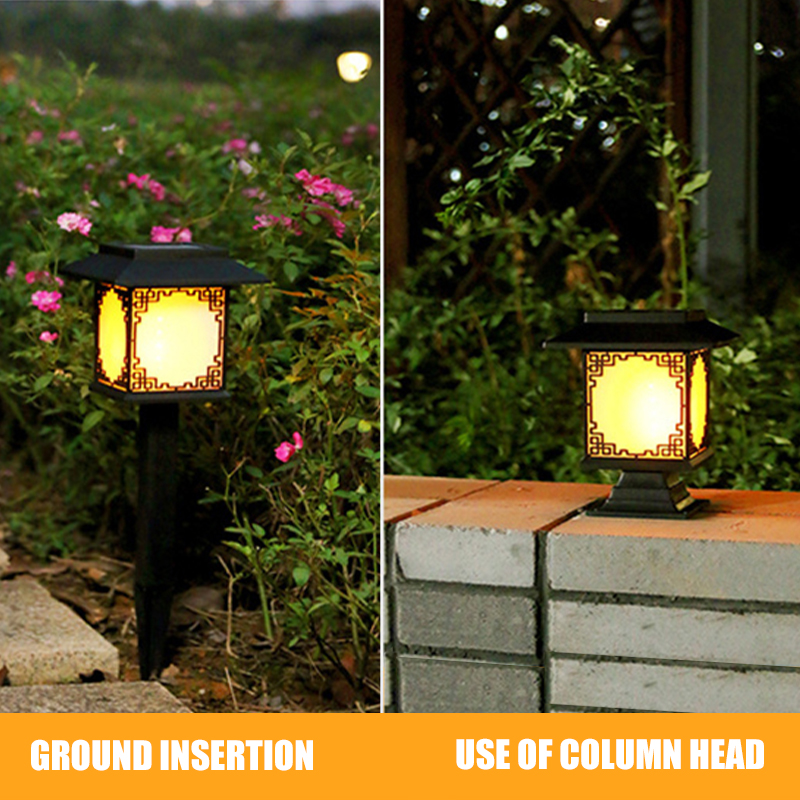 Solar LED Garden Lamp – Large Square Lamp with Warm Light and Dual Use