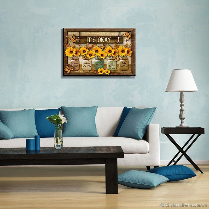 Butterfly Sunflower Wall Art