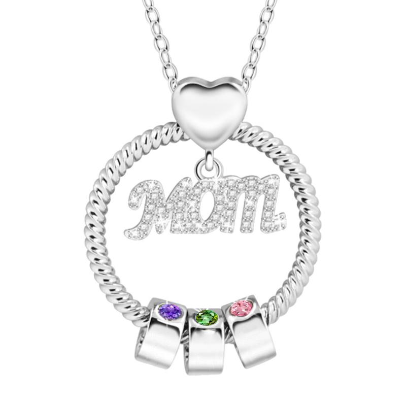 Birthstone necklace for the mother