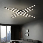Modern Linear 4-Head LED Ceiling Light (Dimmable, White or Black)
