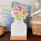 2024 Desk Calendar with Wooden Frame