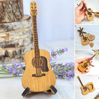Wooden box for acoustic guitar accessories